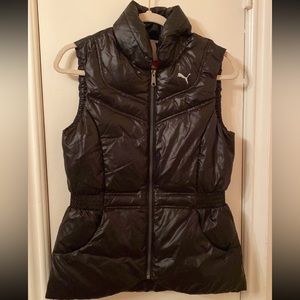 Puma Women Black Puffer Down Vest XS
